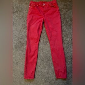 7 for All Mankind coral/pink skinny jeans